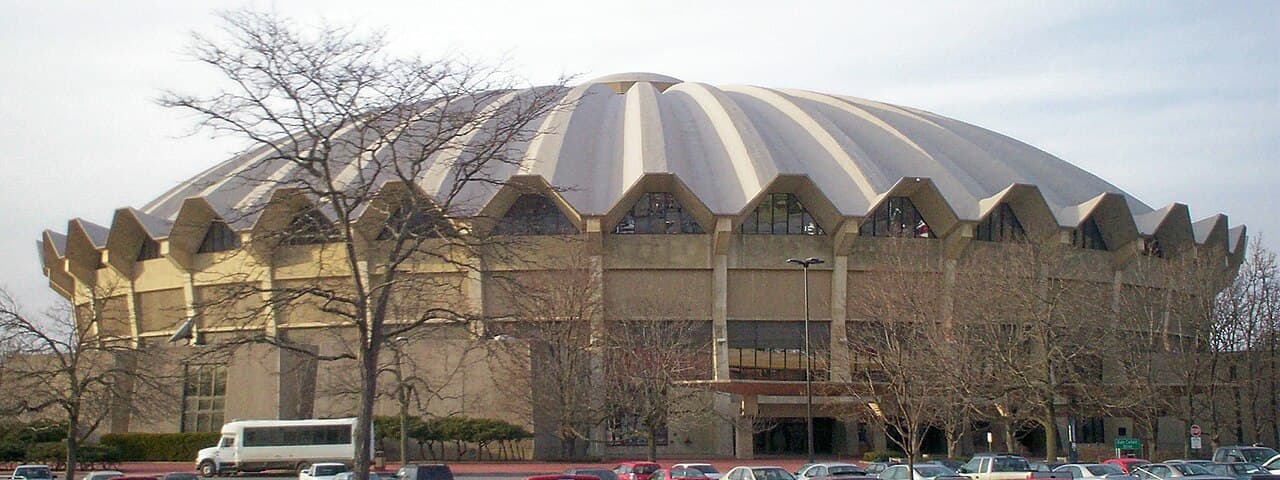 WVU Coliseum aerial view